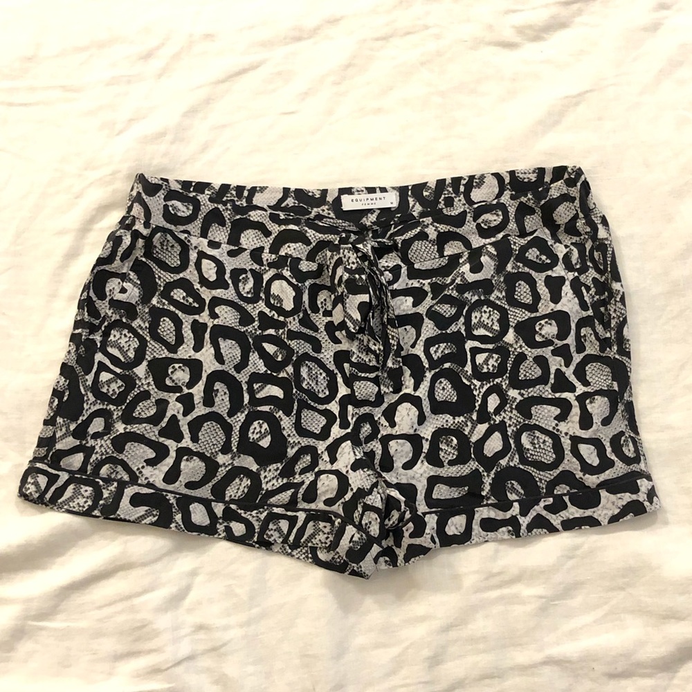 Equipment Silk Snake Print/ Leopard Print Shorts